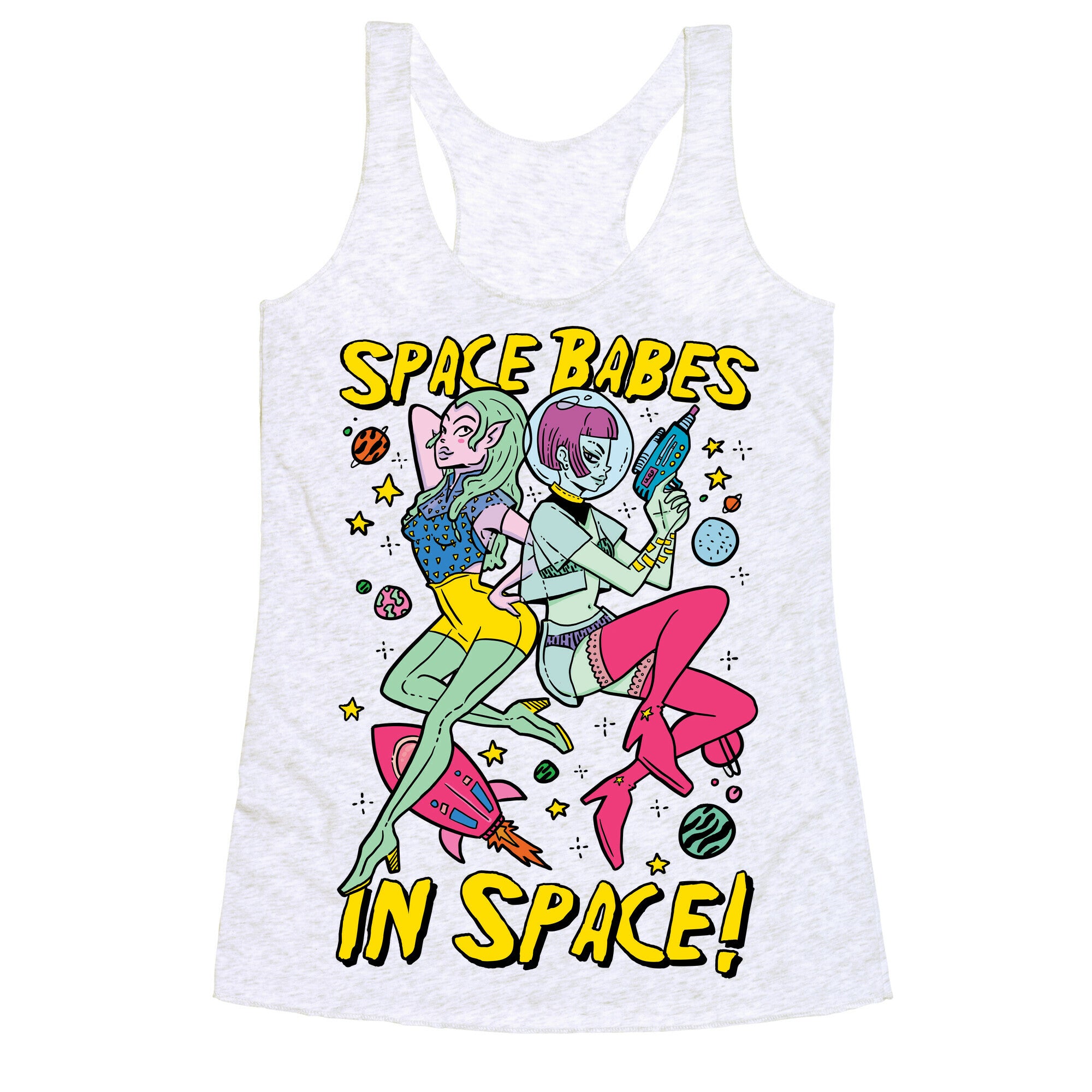 Space Babes In Space! Racerback Tank